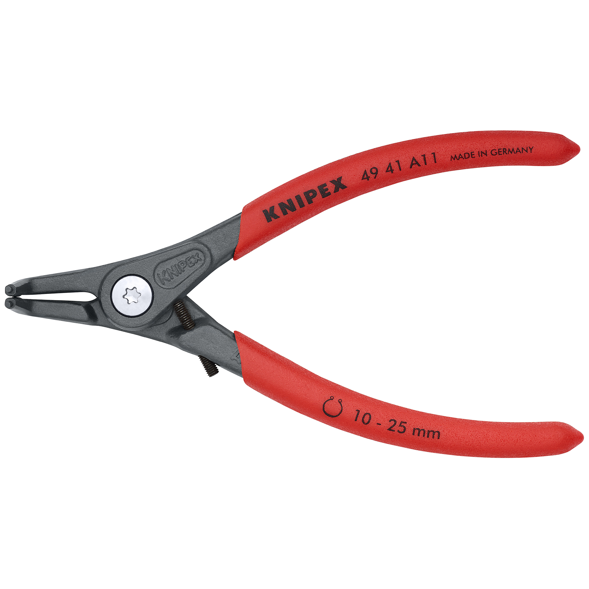KNIPEX, Ext 90°Prec.Snap Ring Plrs-Limiter,3/64 tip,5.25in., Pieces (qty.) 1 Material Steel, Model# 49 41 A11